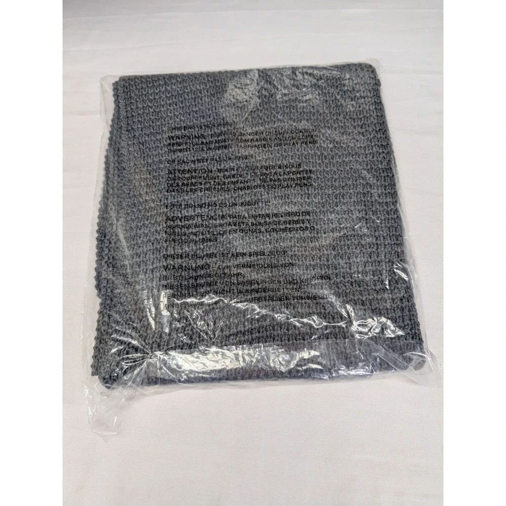 Two Blind Brothers Waffle‎ Knit Scarf Unisex Gray Winter Cozy Ethical New
